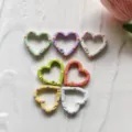 Colorful painted heart-shaped spring clasp DIY jewelry accessories keychain charms. - Mixed Color Enamel Heart Keychains