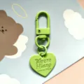 Snoep kleur metaal geëmailleerd hart sleutelhanger schattige tas charm hanger dagelijks - Groen