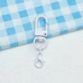 White metal lobster clasp keychain detail shot, premium baking paint finish accessory for diy bags. - White Gate Clasp & Lobster Clasp