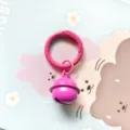 Candy color metal spring ring pendant with cute small bell for bag charms and DIY keychains. - Rose Red Spring Clasp, 18mm Bell & Open Jump Ring