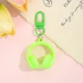 Green headphone keychain candy color bag charm cute resin accessory for women girls chic style - Headphone with Buckle / Green