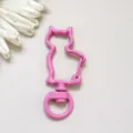 Moschettone girevole a forma di gatto rosa portachiavi in lega di zinco ciondolo per gioielli - Rosso rosa