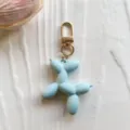 Cute candy color balloon dog keychain metal pendant bag charm cute accessory gift for women kids - Blue