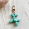 Schattige ballonhond sleutelhanger in snoepkleur, rubberen hanger detail voor tassen. - Groen