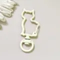 Moschettone girevole gatto in lega di zinco portachiavi ciondolo gioielli fai da te, borsa metallo. - Beige