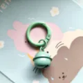 Candy color bell spring buckle keychain colorful charm simple keyring bag DIY gift accessory - Light Green Spring Clasp with 18mm Bell and Open Jump Ring