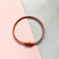 Oranje gecoate stalen kabel sleutelhanger detail, metalen schroefring voor DIY tas accessoires - Oranje draadring van 50 mm