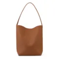 Brown leather hobo shoulder bag, large capacity minimalist casual bucket bag for women. - S / Golden Brown