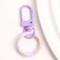 Paarse gelakte metalen sleutelhanger karabijnhaak ronde veerring voor DIY tassen accessoires - Paarse donut veerringslot en karabijnsluiting