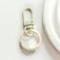 Geverfde metalen sleutelhanger karabijnhaak ring DIY tas bedel telefoon accessoire - Beige donut veerringslot en karabijnsluiting
