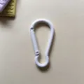 White painted metal carabiner snap hook clip for DIY bag keychain accessories and toys. - White