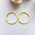 Metal 30mm loose leaf binder rings yellow colored baking paint DIY accessories storage key ring - 30mm / Light Yellow