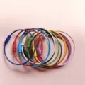 Bunte Edelstahl-Draht-Schlüsselanhänger Schlaufen mit Schraubverschluss DIY Zubehör - 50-mm-Drahtringe im Farbmix