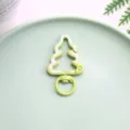 Christmas tree shape alloy spring snap hook DIY keychain bag pendant jewelry accessory. - High-Quality Hand-Painted Enamel in Grass Green