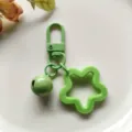 Groene ster sleutelhanger met bel, schattige acryl ster ring tassen accessoires diy - Groene veersluiting met 14 mm belletje en ster