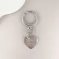 Zilveren zinklegering veering sleutelhanger hardware voor DIY tas kettingen en accessoires. - D Vears Gesp met Hart Stuk / Zilver
