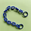 Dettagli catena in acrilico colorato con anello a molla per accessori borsa e telefono fai da te. - Catene blu reale