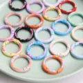 Colorful metal donut spring rings enamel round open jump rings for DIY jewelry keychains - Mixed Donut Spring Rings (Random Colors)
