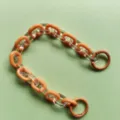 Acryl ketting riem voor tassen telefoon charms en DIY accessoires met veerringen. - Oranje Ketting