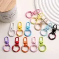 Kleurrijke metalen donut veer sleutelhangers voor DIY tassen en telefoon hangers. - Gemengde kleuren donut veerringslot en karabijnsluiting