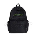Zwarte rugzak met stippen casual schooltas stijlvolle dagrugzak voor dagelijks gebruik - Zonder Hanger / Zwart