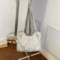 Retro large capacity women shoulder bag minimalist casual commuter tote bag fashion new - Silver