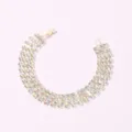 Bracciale tennis in strass iridescenti multi-fila scintillante cristallo argento donna - Argento
