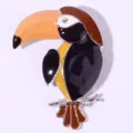 Enamel toucan bird brooch pin cute cartoon animal lapel pin fashion jewelry for women gifts - Deep purple