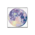 Square metal brooch featuring a vibrant colorful moon art print, trendy fashion accessory. - Square Colorful Full Moon Style (ZP0454)