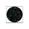 Moderna spilla quadrata in metallo con disegno di viso astratto minimalista accessorio - Stile Viso Astratto Quadrato (ZP0498)