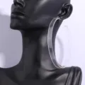 Transparent acrylic oversized hoop earrings minimalist fashion chic statement ear jewelry - Clear