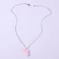 Cute pink mini drink pendant silver necklace, sweet style teen girl fashion jewelry detail - Chain Only / Pink White