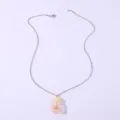 Silver chain necklace with a cute glass wishing bottle pendant, perfect for daily wear or gifts. - Necklace