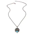 Vintage owl turquoise pendant necklace bohemian style clavicle chain for women jewelry accessory - Necklace / Antique Gold