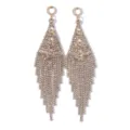 Gold rhinestone tassel earrings long crystal fringe drop earrings for women party jewelry - Gold