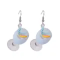 Summer lemon juice cup dangle earrings resin cute blue cocktail drop earrings for women - Earrings / Blue