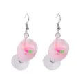 Summer pink juice cup resin drop earrings cute sweet style playful dangle ear jewelry for women - Earrings / Pink
