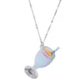 Summer cool cocktail glass pendant necklace resin cute drink jewelry gift for women - Necklace / Blue