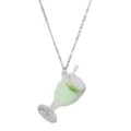 Summer lemon juice cup pendant necklace cute resin green cocktail glass necklace jewelry for women - Necklace / Green
