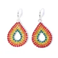 Colorful Rhinestone Teardrop Dangle Earrings Fashion Multi-Color Crystal Drop Earring for Women - Teardrop Shape (EA1058) / Multicolor