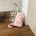 Women pink chest bag casual crossbody bag lightweight nylon daily commute outdoor - Pink
