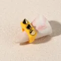 Yellow acrylic punk spike ring with gold studs, cool geometric statement ring for women. - One Size / Yellow