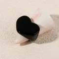 Simple black heart acrylic ring, European and American fashion personality style jewelry for women. - One Size / Black