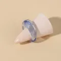 Chic blue transparent acrylic resin ring, minimalist style fashion finger jewelry for women. - One Size / Transparent Blue / Blue