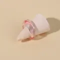 Pink transparent acrylic ring, minimalist style chunky resin finger ring for women. - One Size / Transparent Pink / Pink