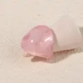 Detailed shot of a stylish pink acrylic geometric ring, minimalist resin finger ring. - Size 6 / Pink