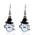 Σκουλαρίκια φάντασμα αποκριάτικα Halloween με καπέλο μάγισσας punk στυλ κοσμήματα. - Μόνο Σκουλαρίκια