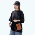 Donna moda mini borsa a tracolla telefono casual piccola borsa quadrata elegante - Rosa
