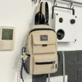 Γυναικείο casual σακίδιο ταξιδιού κομψό μινιμαλιστικό πολλαπλών τσεπών καθημερινή τσάντα - Rice Coffee Με Κρεμαστό