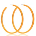 Neon oranje acryl creolen, grote geometrische C-vorm oorbellen voor dames feest stijl detail. - Oranje